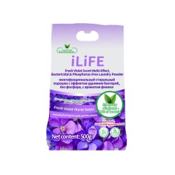 iLiFE Fresh Floral Violet Мультиактивное антибактериальное бесфосфатное средство для стирки 500 г