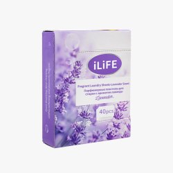 iLiFE Пластинки кондиционер и ароматизатор для стирки белья (аромат лаванды), 40 шт