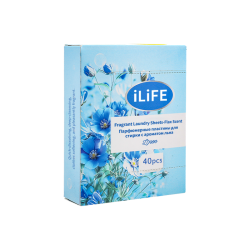 iLiFE Пластинки кондиционер и ароматизатор для стирки белья (аромат льна), 40 шт